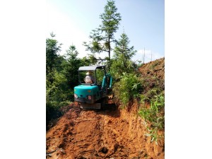 動(dòng)力十足！DL15微型挖掘機(jī)修路